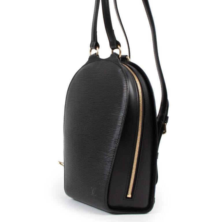 Louis vuitton black hotsell leather backpack