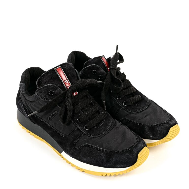Prada suede and nylon hotsell sneakers