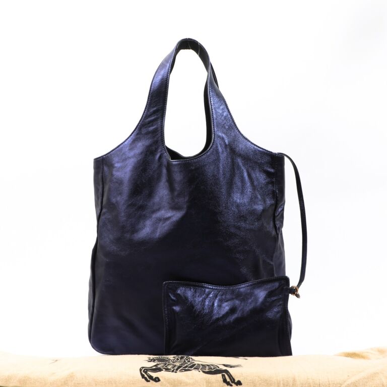 Burberry Prorsum Spring Summer 2013 Metallic Blue Tote Bag