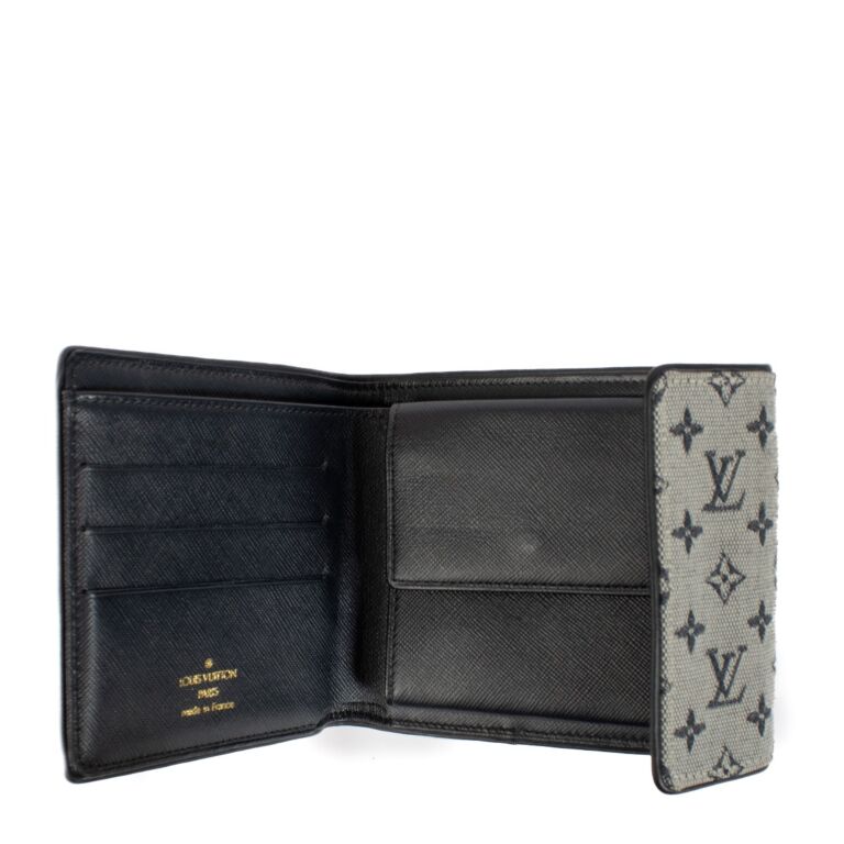 Louis Vuitton Blue Monogram Mini Lin Compact Wallet