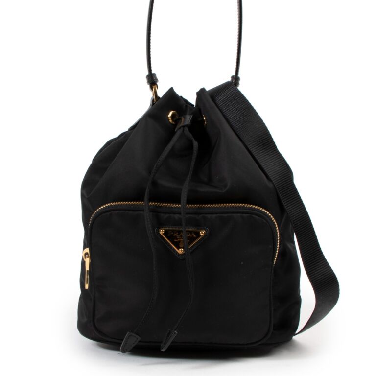 Prada Black Duet Re Nylon Bucket Bag Labellov Buy and Sell