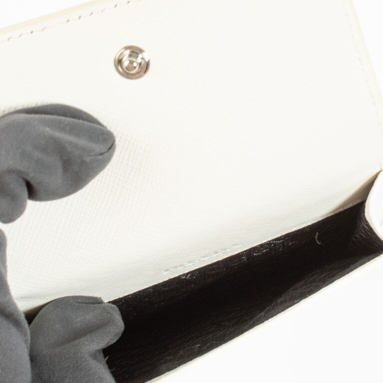 Prada White Saffiano Phone Pouch ○ Labellov ○ Buy and Sell