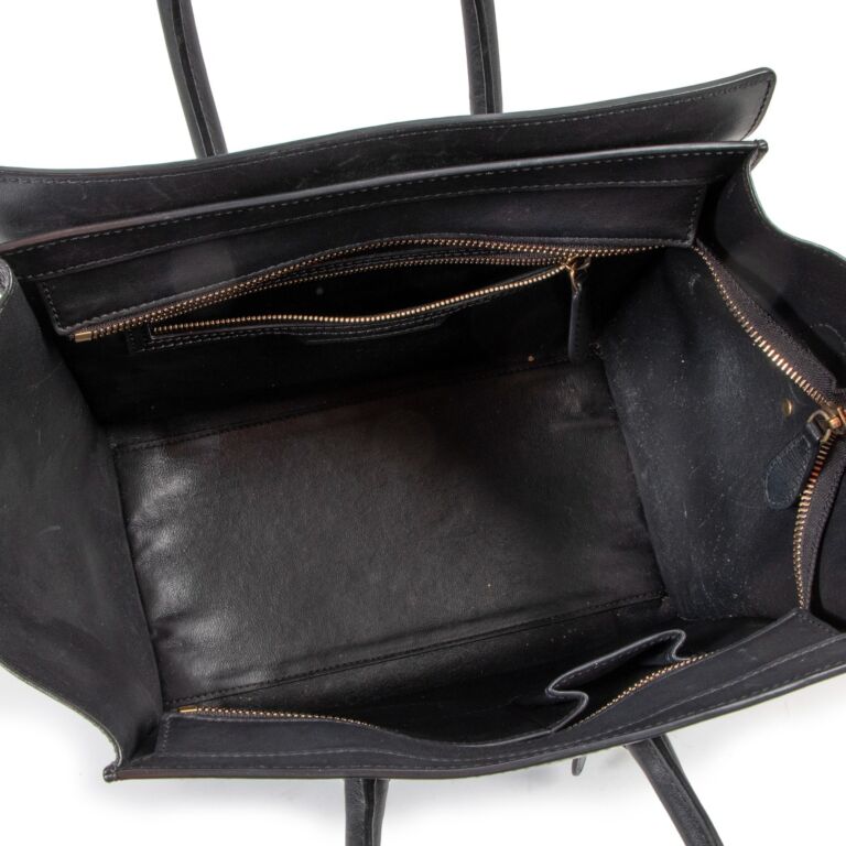 Celine Black Leather Mini Luggage Tote Bag ○ Labellov
