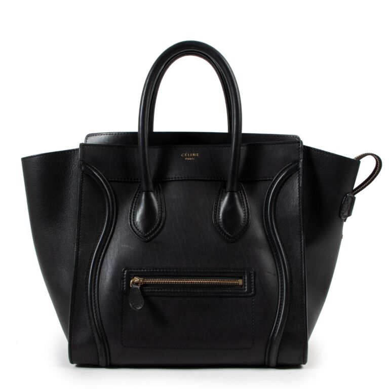 Celine Black Leather Mini Luggage Tote Bag ○ Labellov ○ Buy and ...