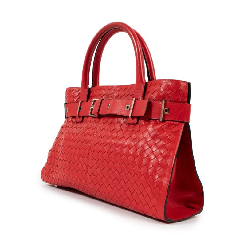 Red Bottega Veneta Intrecciomirage Butterfly Tote – Designer Revival