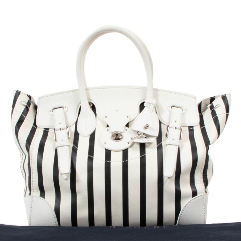 Ralph Lauren Striped Ricky 33 Top Handle Bag ○ Labellov
