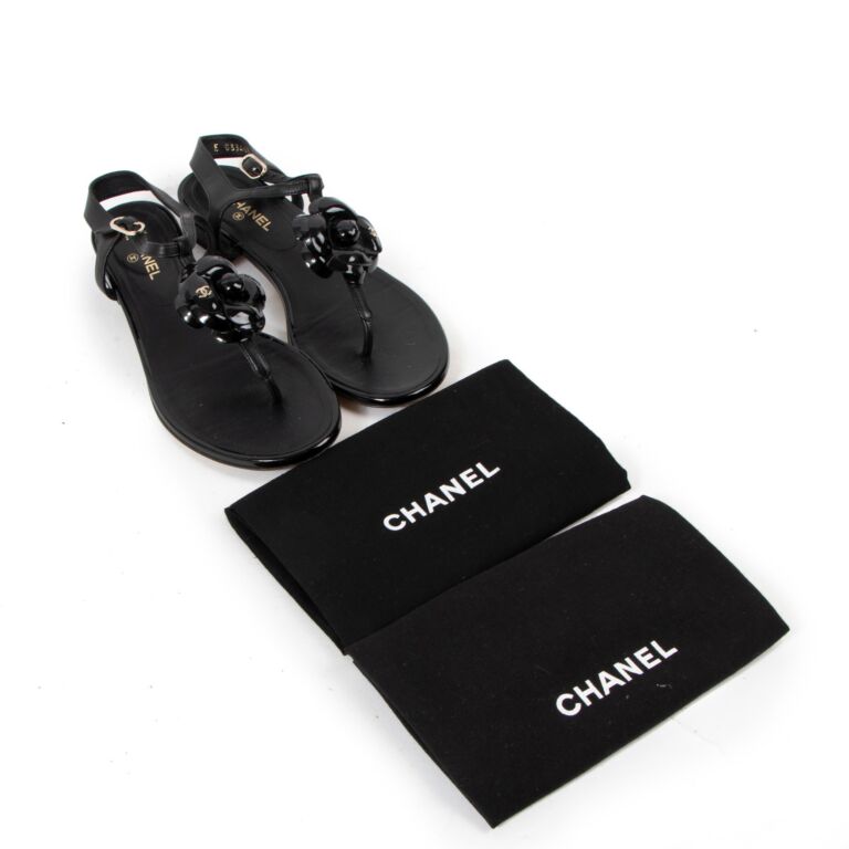 CHANEL 22S Camellia Leather Sandals 36 *New - Timeless Luxuries