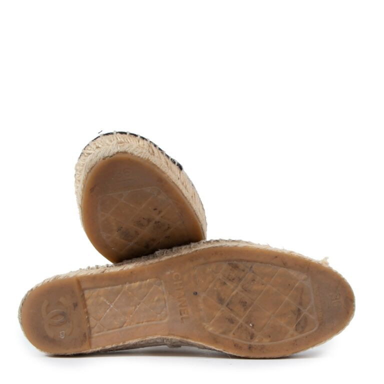 Chanel black and tan espadrilles hotsell