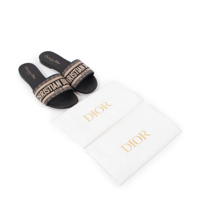 ★Dior★DWAY ミュール DIOR | Dway ヒールスライド エンブロイダリー コットン