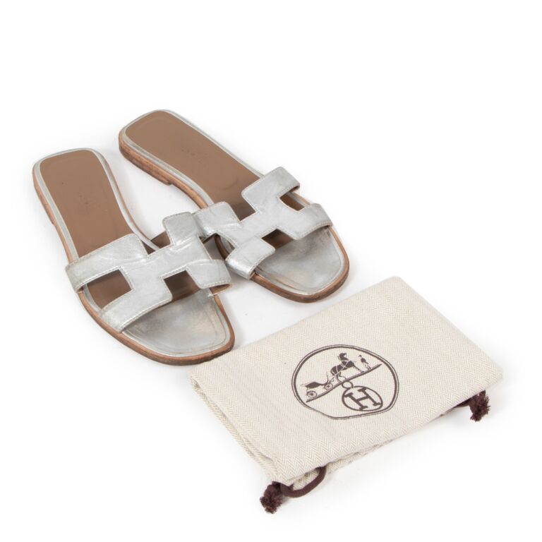 Silver hermes sandals 2025