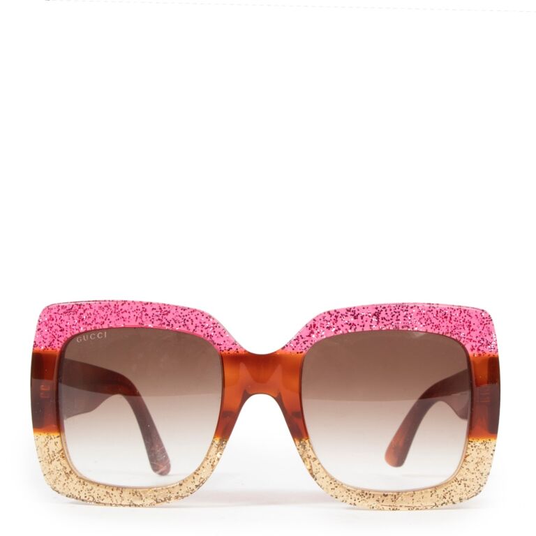 Gucci Multicolor Glitter Squared Sunglasses Labellov Buy and