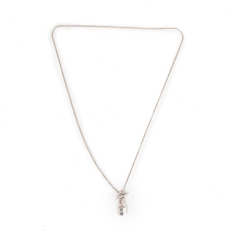 Stainless Steel Paper Clip Chain Necklace with Lock Pendant – Sophia  Collection
