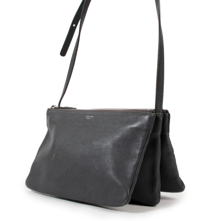 Celine Grey Leather Trio Bag Celine