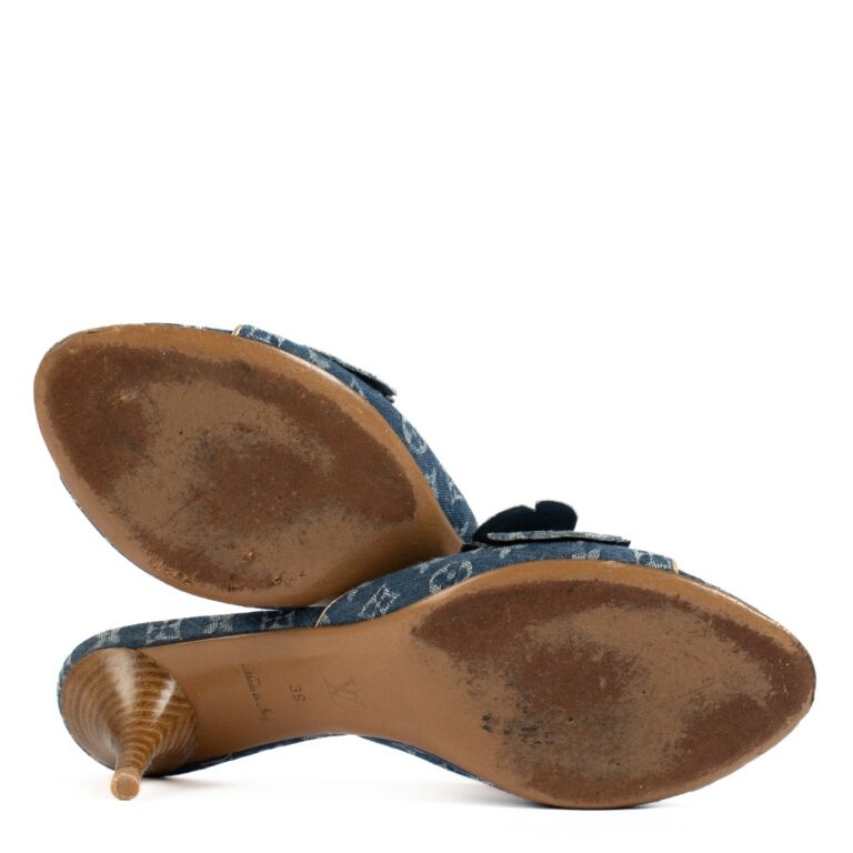 Louis Vuitton Denim Monogram Mule Sandals - Size 39
