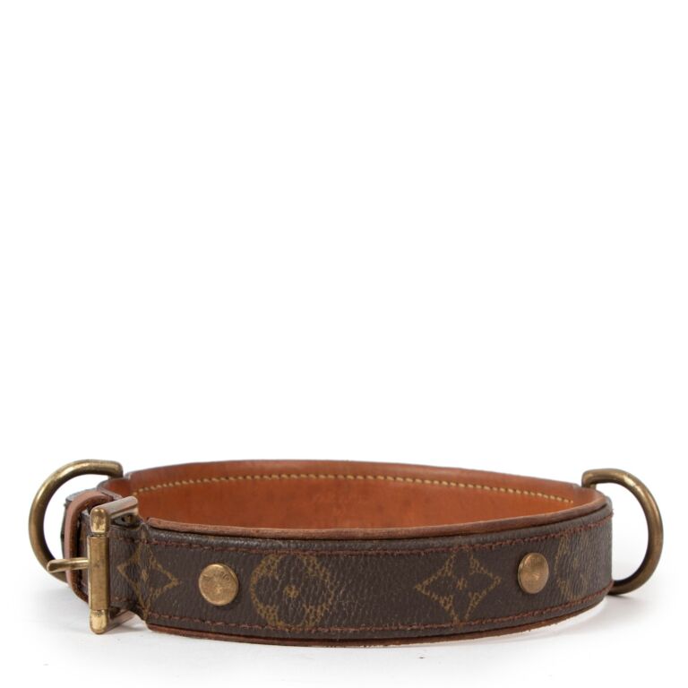 Louis Vuitton Baxter Dog Collar Monogram Bow X Small Brown in Canvas with  Gold-tone - US