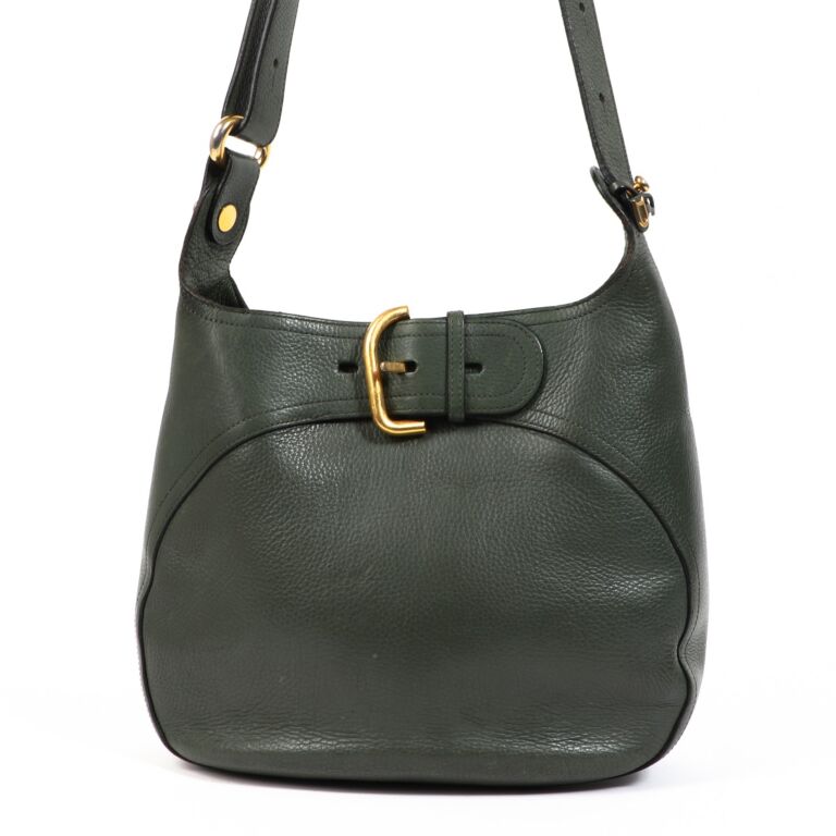 Delvaux Souverain Green Leather Shoulder Bag Labellov Buy and Sell ...