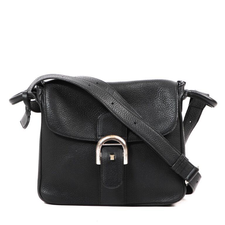 Delvaux Brillant Baudrier Black Taurillon Crispé Crossbody Bag Labellov ...