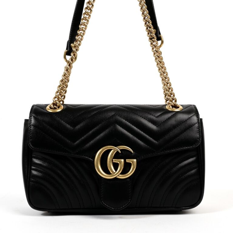 Gucci Black Matelass Small Marmont Shoulder Bag Labellov