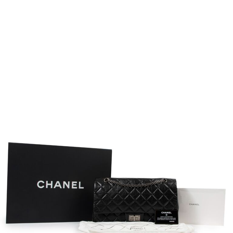 Chanel Maxi 2.55 Black Aged Calfskin Bag ○ Labellov ○ Buy and