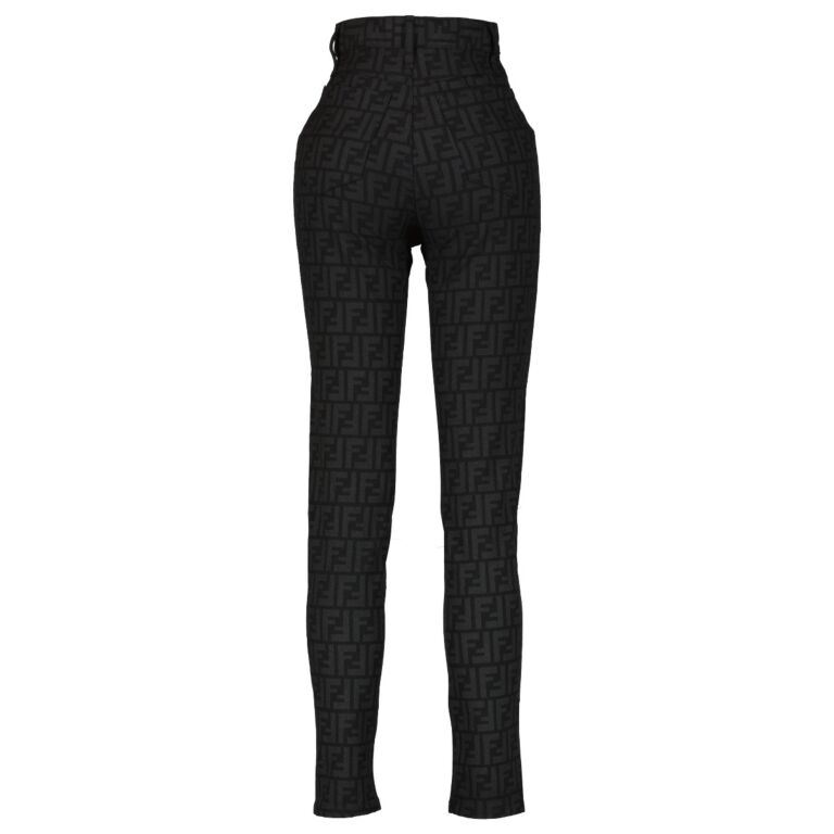 Fendi Black FF Monogram Trousers Size D36 Labellov Buy and Sell Authentic Luxury