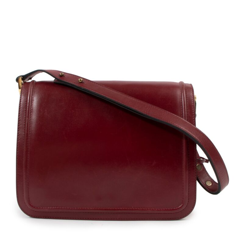 Delvaux Burgundy Box Calf Vintage Shoulder Bag Labellov Buy and Sell ...