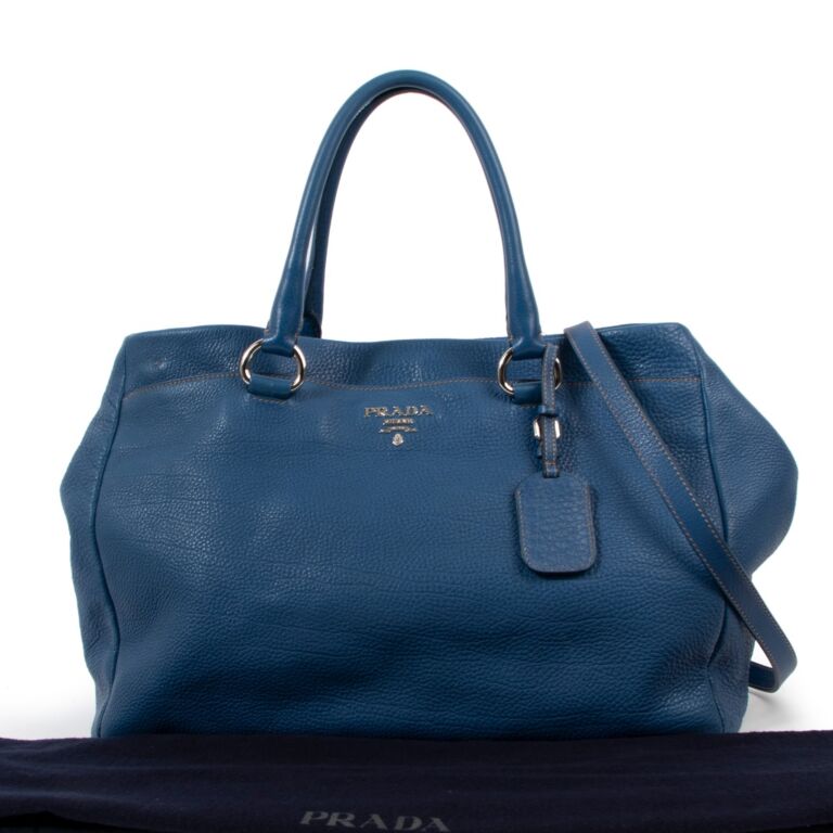 Prada blue discount leather bag