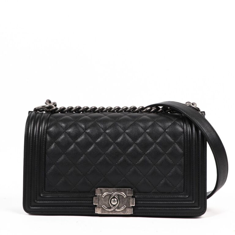 Chanel Black Caviar Boy Bag Labellov Buy and Sell Authentic Luxury