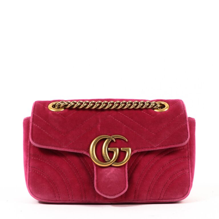 Red gucci velvet best sale bag