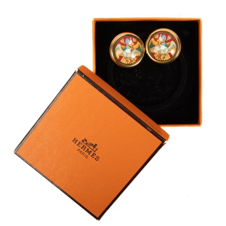 Herm s Multicolor L Intrus Birds Clip On Earrings Labellov