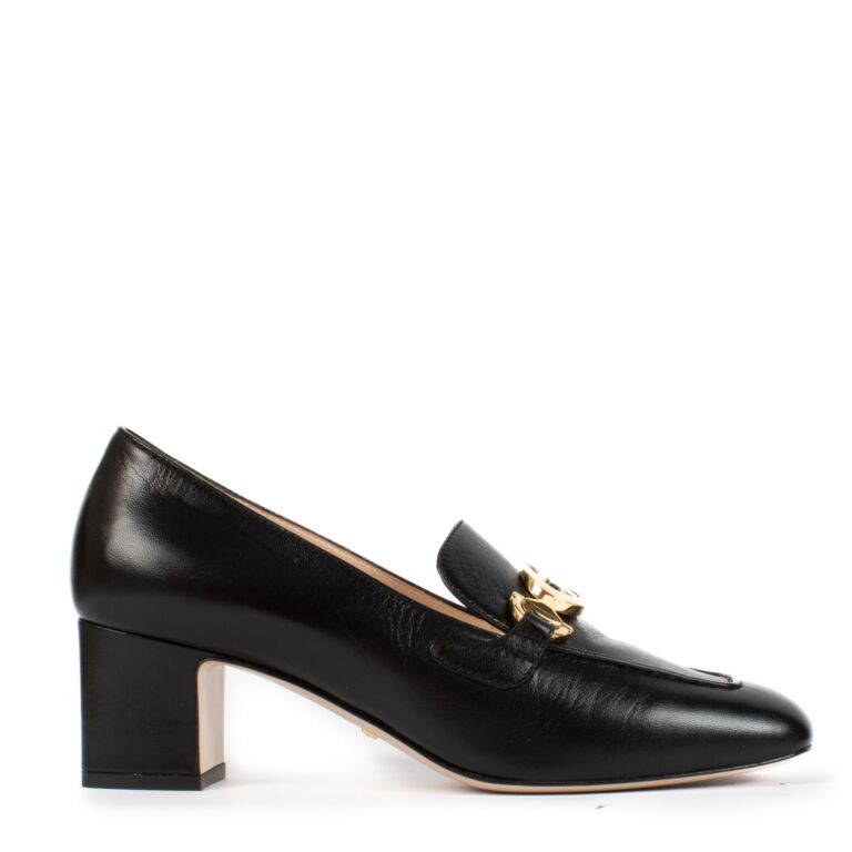 今年も話題の Gucci 38 Size - Loafers Mid-Heel Zumi Leather Black 靴