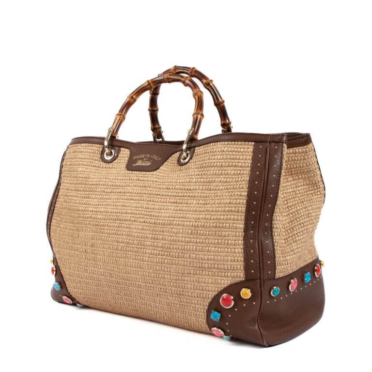 Gucci large bamboo shopper tote deals