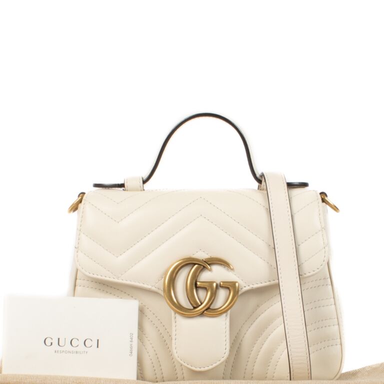 【関税&送料込】Gucci Bags White Gucci White GG Marmont Top Handle Bag ○ Labellov ○ Buy and