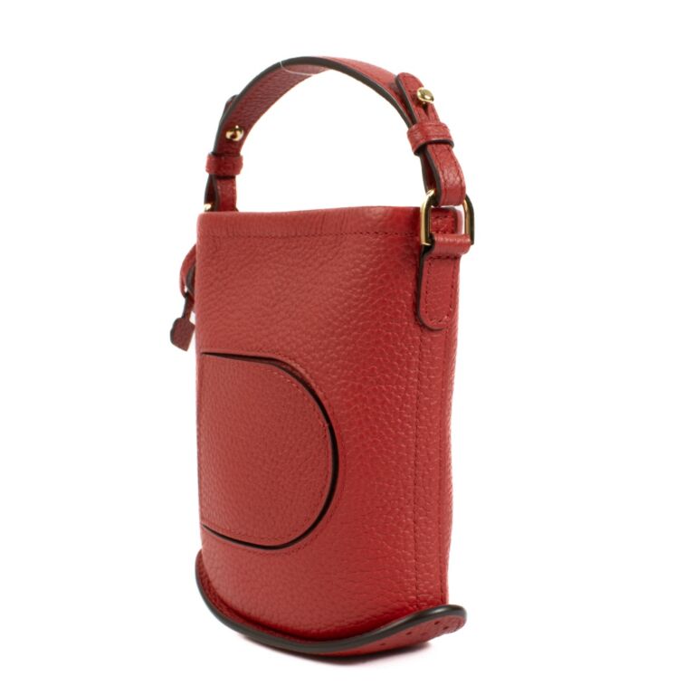 Delvaux Red Leather Pin Toy Bag ○ Labellov ○ Buy and Sell