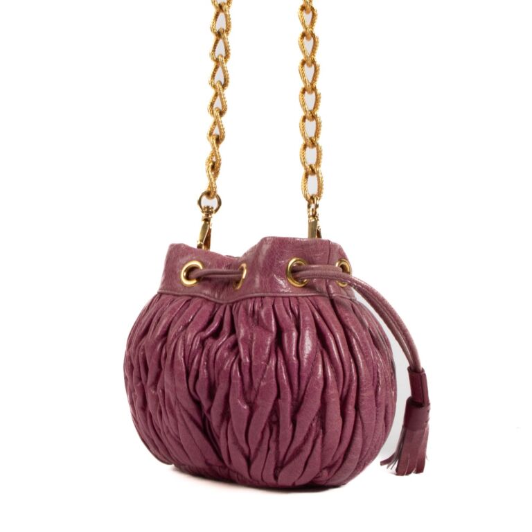 Miu Miu Purple Matelasse Mini Bucket Bag ○ Labellov ○ Buy and Sell  Authentic Luxury