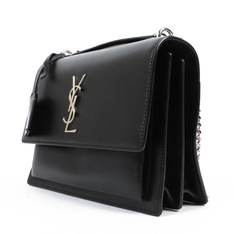Saint Laurent Black Sunset Medium Chain Bag ○ Labellov