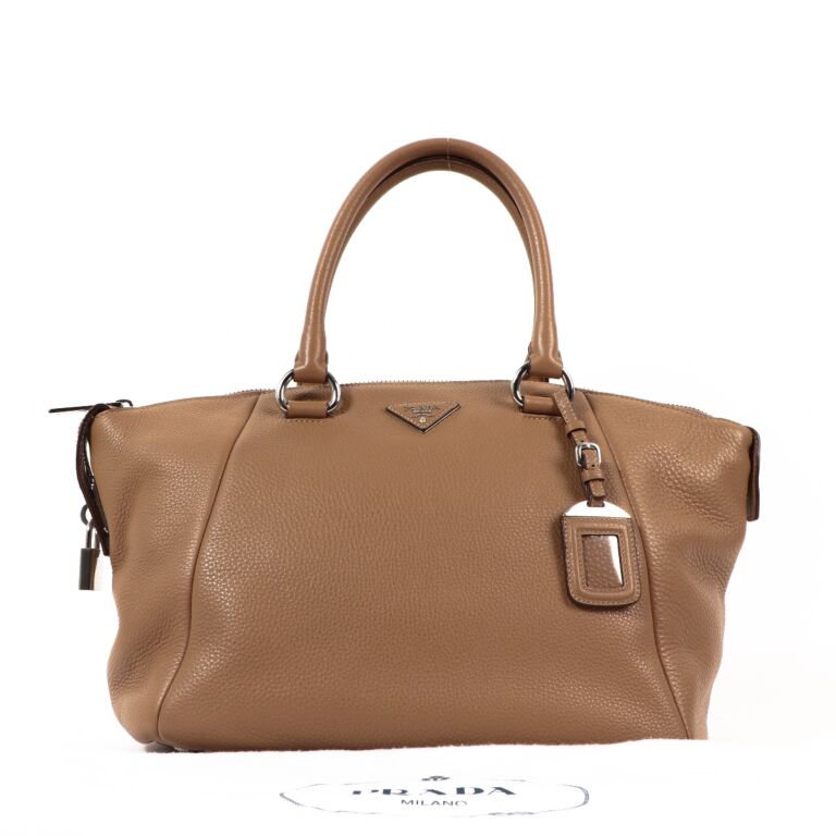 Prada Camel Leather Shoulder Bag Labellov Buy and Sell