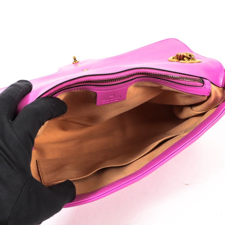 2020 Gucci Pink Leather Marmont 26 Bag at 1stDibs