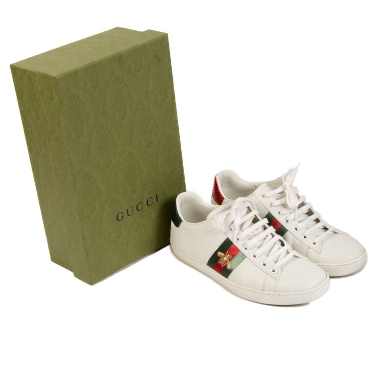Gucci White Ace Embroidered Sneakers Size 38 1 2 Labellov