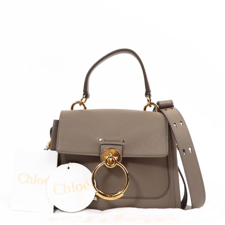 Chloe Grey Leather Tess Mini Shoulder Bag Labellov Buy and Sell Authentic Luxury