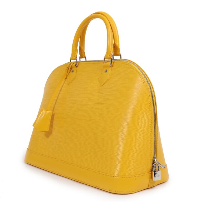 Louis Vuitton イエロー 円筒型 ハンドバッグ Louis Vuitton Alma GM Citron Epi Leather Top Handle Bag
