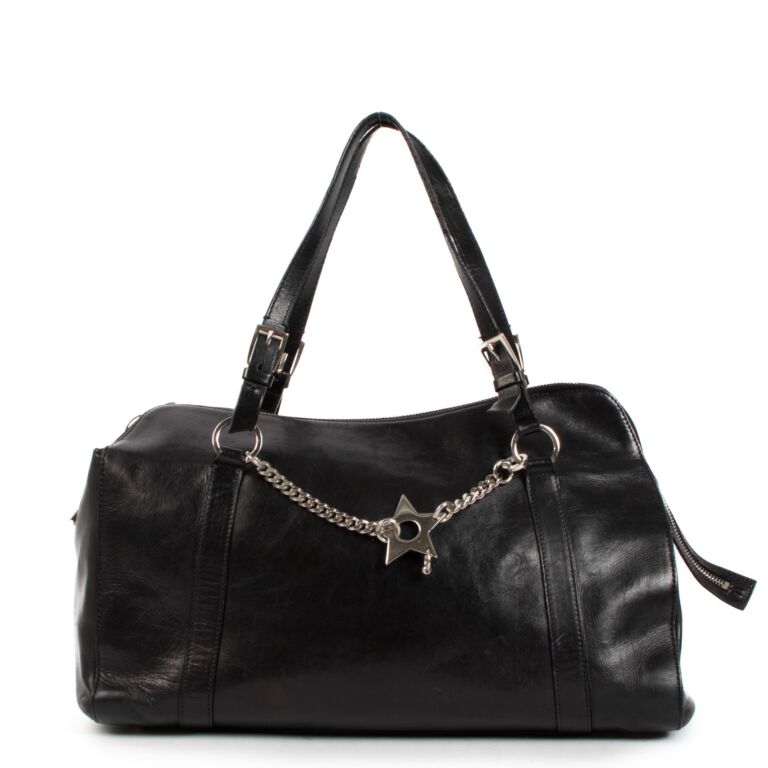Christian Dior Black Hardcore Star Piercing Tote Bag Labellov