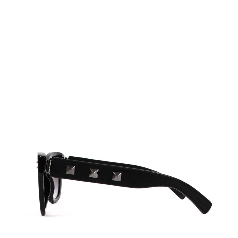 Valentino Black Studded Metal Sunglasses Labellov Buy and