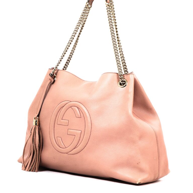 Gucci Interlocking Top Handle Bag (Outlet) Leather Small Pink