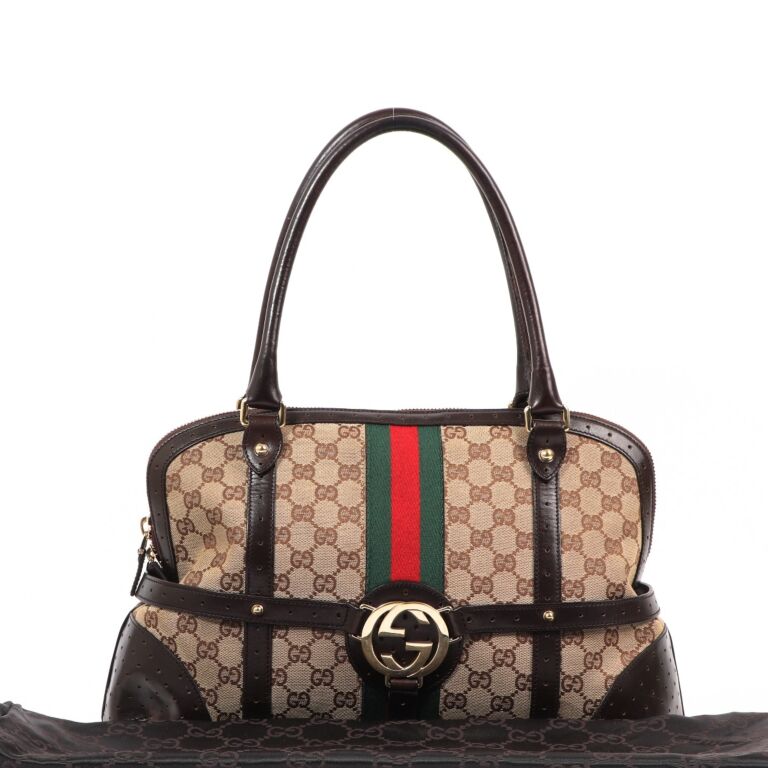 品質検査済 Gucci Interlocking Bag Shoulder Reins Canvas GG Web G 小物