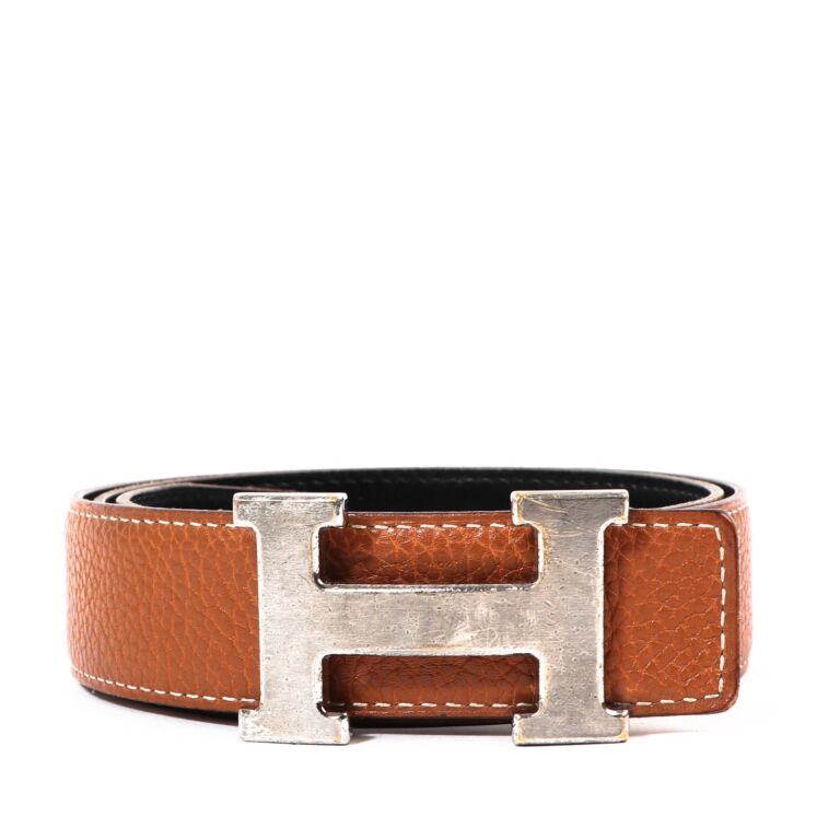 Hermes Gold Togo Black Tadelakt Constance H Belt Labellov Buy and Sell Authentic Luxury