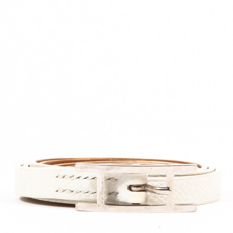 Herm s Hapi 3 White Epsom Bracelet Labellov Buy and Sell