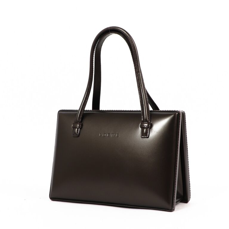 Loewe Vintage Brown Leather Mini Handbag Labellov Buy and Sell Authentic Luxury