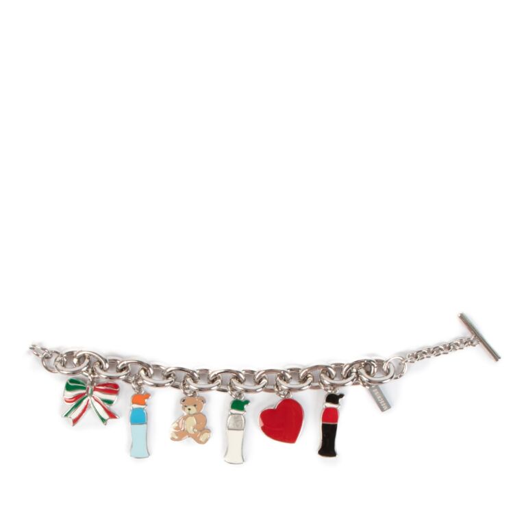 Moschino Silver Charm Pendant Bracelet Labellov Buy and Sell Authentic Luxury