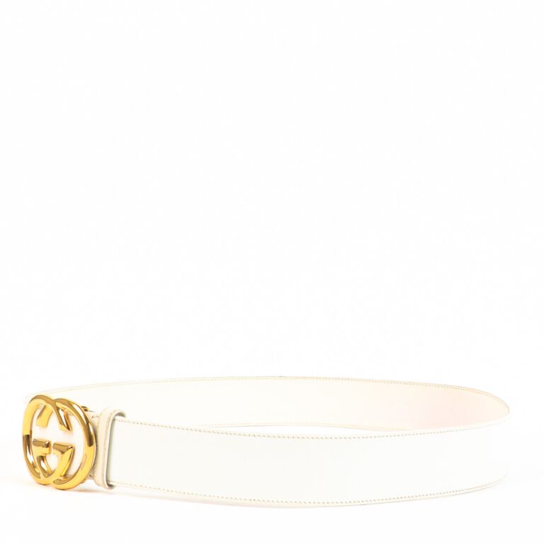 Gucci Vintage White Logo Belt size 90 Labellov Buy and