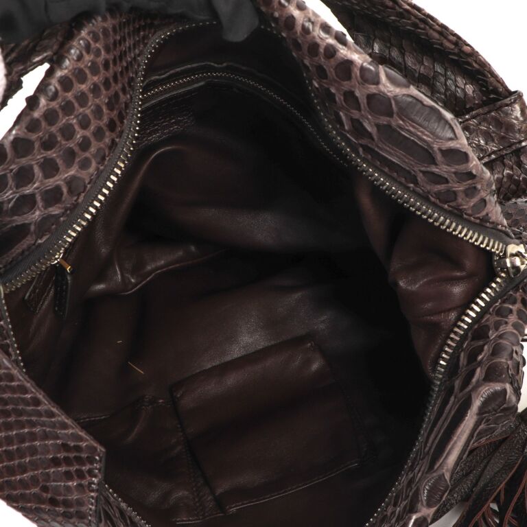 Gucci python online bamboo bag